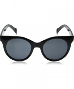 Round Women's P2417 Round Sunglasses- Black/Smoke - C312MZGUQDA $10.56