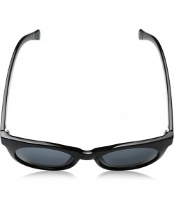 Round Women's P2417 Round Sunglasses- Black/Smoke - C312MZGUQDA $10.56