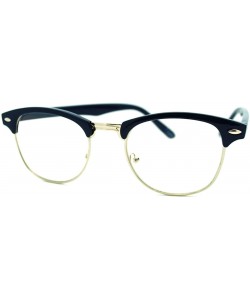 Wayfarer Vintage Retro Classic Half Horn Rim Clear Lens Eye Glasses - Blue - CQ11YFWI1F7 $12.54