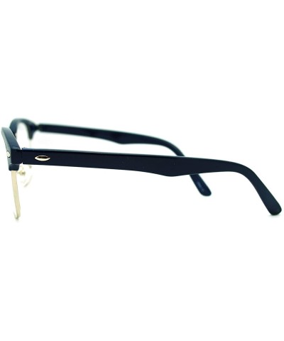 Wayfarer Vintage Retro Classic Half Horn Rim Clear Lens Eye Glasses - Blue - CQ11YFWI1F7 $12.54