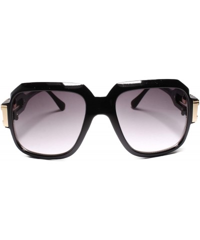 Square Classic Retro Hip Hop Rapper Style Sun Glasses - Black - CC18UM7W4XT $9.43