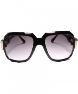 Square Classic Retro Hip Hop Rapper Style Sun Glasses - Black - CC18UM7W4XT $9.43