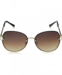 Square Women's R3302 Semi-Rimless Geometric Glam Sunglasses with Vented Temple & 100% UV Protection - 56 mm - CH193O5W3TI $17.78