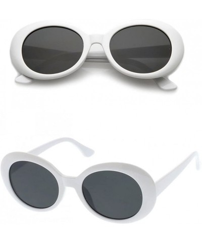 Oval Unisex Polly 53MM Oversized Oval Clout Sunglasses - White - CI18C9SUASO $20.58