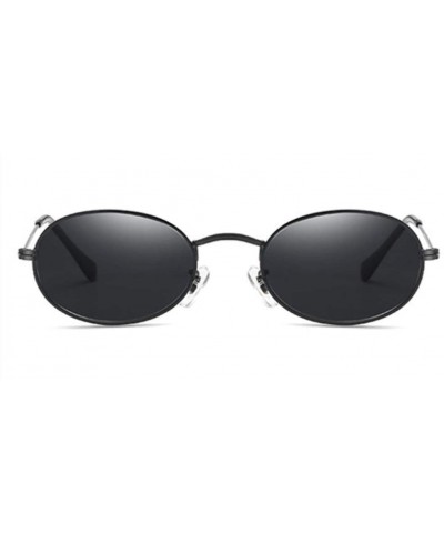 Oval Vintage Oval Small Metal Frame Steampunk Sunglasses Female Eyewear - Black Gray - C118U34LM8C $15.76