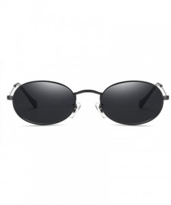 Oval Vintage Oval Small Metal Frame Steampunk Sunglasses Female Eyewear - Black Gray - C118U34LM8C $15.76