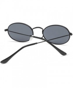 Oval Vintage Oval Small Metal Frame Steampunk Sunglasses Female Eyewear - Black Gray - C118U34LM8C $15.76