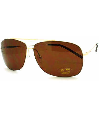 Aviator Square Aviator Sunglasses Lite Weight Thin Frame Navigator - Gold - CM11GNFYQ3P $12.13