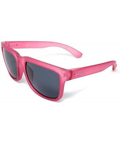 Oval Polarized Sunglasses with UV400 Protection for Men and Women - Colorful Frosted Frame Sunglasses - Dark Pink - CL18T9RKA...