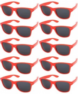 Rectangular Vintage Retro Eyeglasses Sunglasses Smoke Lens 10 Pack Colored Colors Frame - Red_10_pairs - C81273DJ01N $19.29
