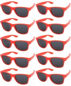 Rectangular Vintage Retro Eyeglasses Sunglasses Smoke Lens 10 Pack Colored Colors Frame - Red_10_pairs - C81273DJ01N $19.29