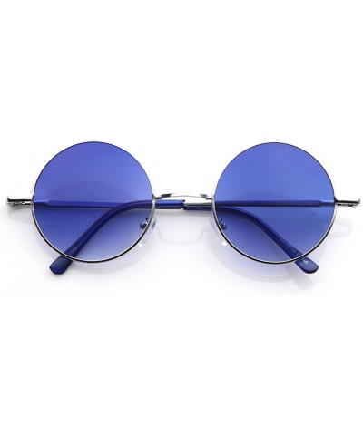 Round Lennon Style Round Circle Metal Sunglasses w/Color Lens Tint - CO119YAGTT9 $12.80
