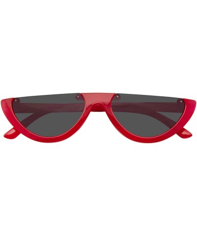 Rimless Clout Goggles Cat Eye Sunglasses Vintage Half Mod Style Retro Sunglasses - Red - C618WLR4HNY $18.52