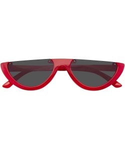 Rimless Clout Goggles Cat Eye Sunglasses Vintage Half Mod Style Retro Sunglasses - Red - C618WLR4HNY $8.90