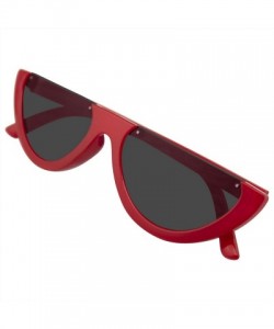Rimless Clout Goggles Cat Eye Sunglasses Vintage Half Mod Style Retro Sunglasses - Red - C618WLR4HNY $8.90