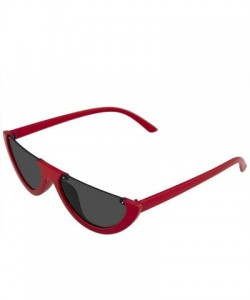Rimless Clout Goggles Cat Eye Sunglasses Vintage Half Mod Style Retro Sunglasses - Red - C618WLR4HNY $8.90