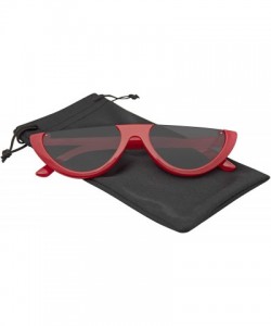 Rimless Clout Goggles Cat Eye Sunglasses Vintage Half Mod Style Retro Sunglasses - Red - C618WLR4HNY $8.90