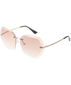 Rimless Women Luxury Rimless Sunglasses - Summer Oversized Vintage Shades Sun Glasses - A5 - CG196D8CSDD $12.65