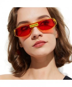 Square Red Sunglasses Square Women's Fashion Eyewear Retro Sun Glasses Male Gifts One Piece - Full Black - CV18WXTXR6N $12.02