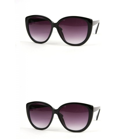 Oversized Vintage Oversize Cat Eye Sunglasses P2145 - 2 Pcs Black/Gradientsmoke & Black/Gradientsmoke - C511WV4DPCP $63.94
