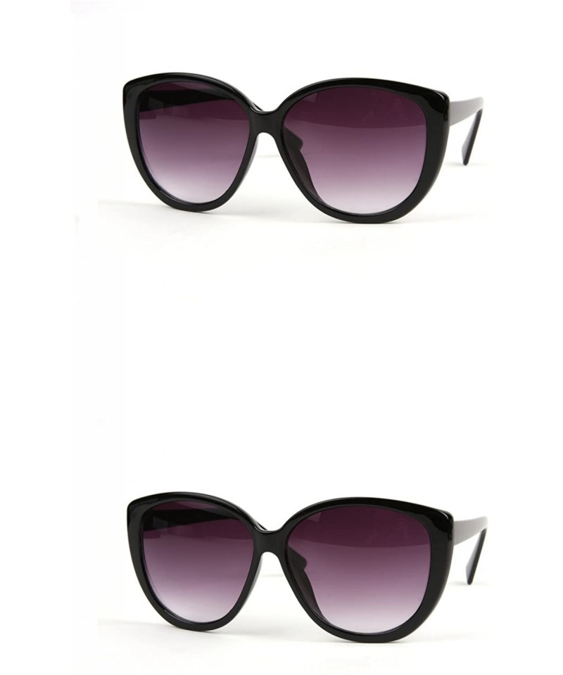 Oversized Vintage Oversize Cat Eye Sunglasses P2145 - 2 Pcs Black/Gradientsmoke & Black/Gradientsmoke - C511WV4DPCP $23.32