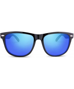 Aviator Wooden Bamboo Sunglasses Temples Classic Wayfarer Retro Square Wood Sunglasses - CB11XOCIY8X $37.83