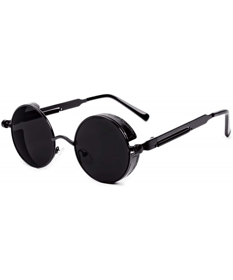 Shield snail Polarized Sunglasses Steampunk Protection - Black Frame/Black Lens - C418O6I3CUA $12.30