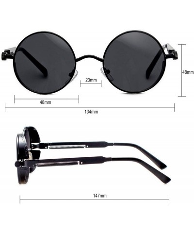 Shield snail Polarized Sunglasses Steampunk Protection - Black Frame/Black Lens - C418O6I3CUA $12.30