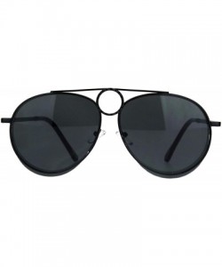 Aviator Unisex Ring Jewel Luxury Designer Fashion Pilots Metal Rim Sunglasses - All Black - C118KIQALQE $25.16