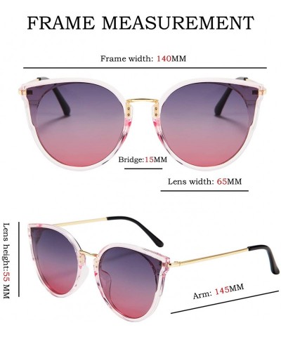 Semi-rimless Polarized Retro Cat Eye Fashion Sunglasses for Women 100% UV400 Protection - C518TXK0Z45 $12.56