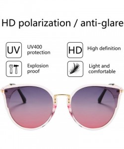 Semi-rimless Polarized Retro Cat Eye Fashion Sunglasses for Women 100% UV400 Protection - C518TXK0Z45 $12.56