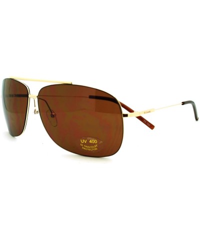 Aviator Square Aviator Sunglasses Lite Weight Thin Frame Navigator - Gold - CM11GNFYQ3P $12.13