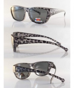 Square Unisex Large Polarized Matte Camo Print Fit-Over Rectangular Sunglasses P024 - Grey - C518M4CNR64 $12.60