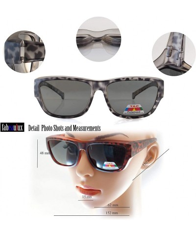 Square Unisex Large Polarized Matte Camo Print Fit-Over Rectangular Sunglasses P024 - Grey - C518M4CNR64 $12.60