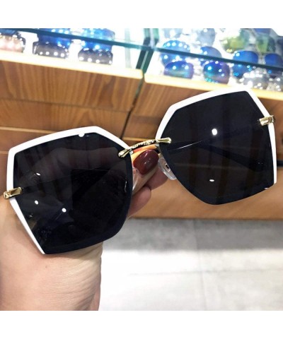 Square Large Frame Polarized Driving Sunglasses Female Square Fashion Cover Face Personality Sunglasses - CG18X7MRUOL $32.30