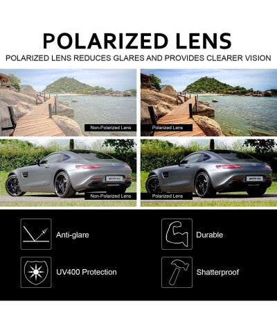 Cat Eye Polarized Cat Eye Flat Lens Sunglasses for Women - UV Protection - Dark Tortoise + Brown - CZ1939D2Q59 $17.44