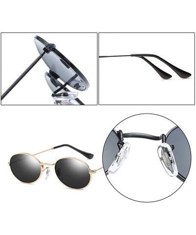 Round New Women's Eyewear Metal Frame Round Retro UV 400 Sunglasses - Gold Frame Grey Lens - CH18DQ6EMDK $12.22