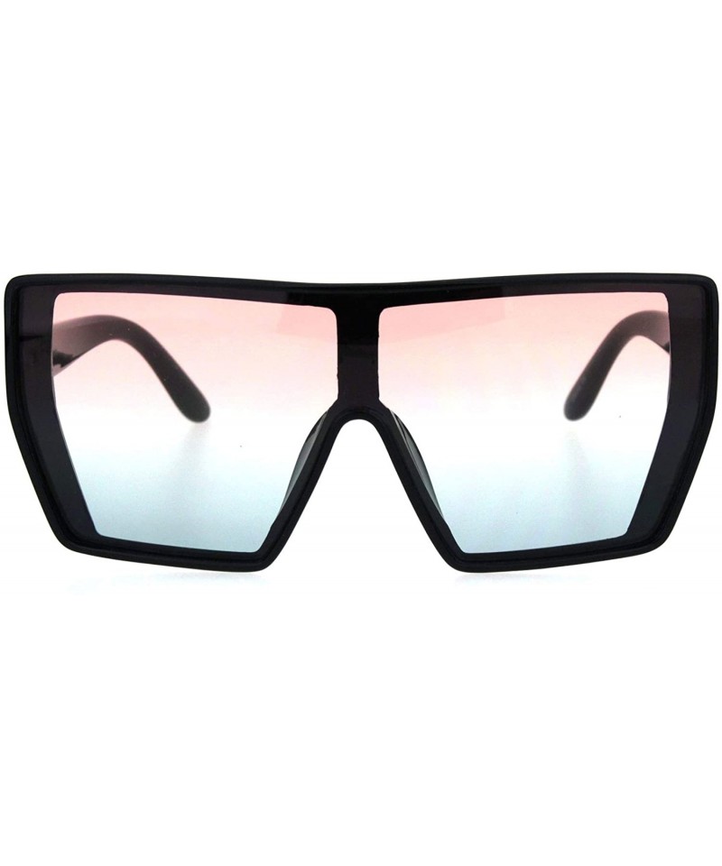 Oversized Womens Plastic Shield Robotic Oversize 80s Sunglasses - Black Pink Blue - CW18I65ZNDE $10.69