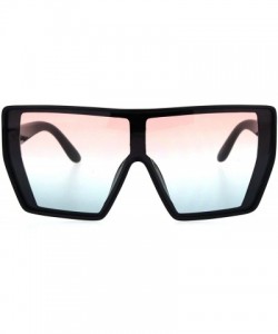 Oversized Womens Plastic Shield Robotic Oversize 80s Sunglasses - Black Pink Blue - CW18I65ZNDE $10.69