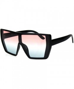 Oversized Womens Plastic Shield Robotic Oversize 80s Sunglasses - Black Pink Blue - CW18I65ZNDE $10.69