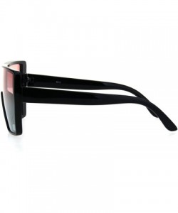 Oversized Womens Plastic Shield Robotic Oversize 80s Sunglasses - Black Pink Blue - CW18I65ZNDE $10.69