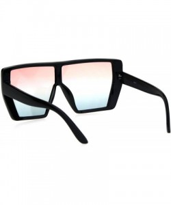 Oversized Womens Plastic Shield Robotic Oversize 80s Sunglasses - Black Pink Blue - CW18I65ZNDE $10.69