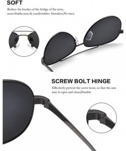 Aviator Men Aviator Sunglasses Polarized Women UV 400 Protection 60MM Fashion Style- Driving - 13 Black / Non Mirror - CL18U5...