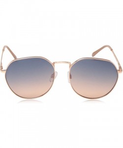 Round Women's LD278 Geometric Sunglasses with 100% UV Protection - 56 mm - Rose Gold & Nude - CF18O37O2LD $47.12
