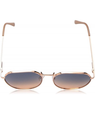 Round Women's LD278 Geometric Sunglasses with 100% UV Protection - 56 mm - Rose Gold & Nude - CF18O37O2LD $47.12