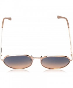 Round Women's LD278 Geometric Sunglasses with 100% UV Protection - 56 mm - Rose Gold & Nude - CF18O37O2LD $47.12