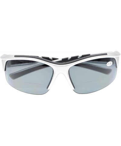 Sport Unisex Sports Bifocal Half Rimless Sunglasses For Running Fishing - Silver - CS18CKA3UMY $23.63