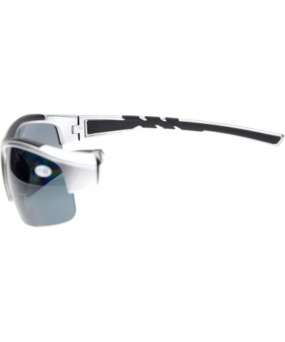 Sport Unisex Sports Bifocal Half Rimless Sunglasses For Running Fishing - Silver - CS18CKA3UMY $23.63