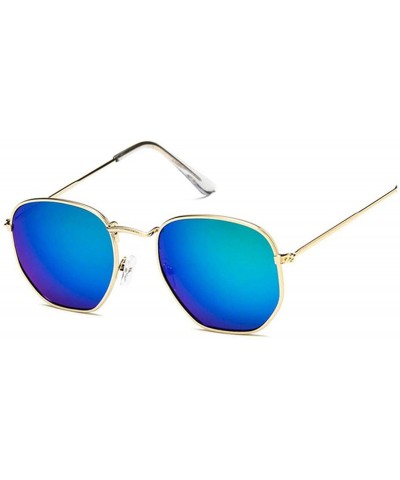 Shield Shield Sunglasses Women Brand Designer Mirror Retro Sun Glasses Luxury Vintage Female Black Oculos - Gold Green - CP19...