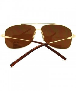 Aviator Square Aviator Sunglasses Lite Weight Thin Frame Navigator - Gold - CM11GNFYQ3P $12.13